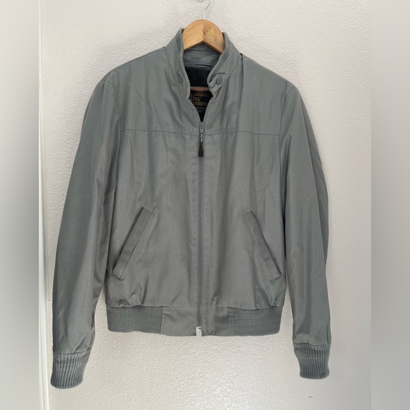 London Fog Gray Bomber Jacket with Faux Fur Lining Size 38 Men’s Vintage - Picture 2 of 12